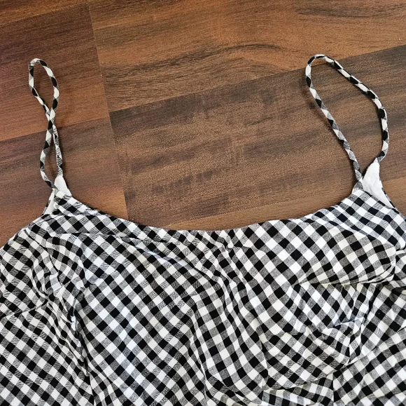 American Living Black & White Gingham Sundress with Spaghetti Straps - Picture 2 of 5